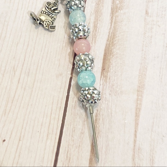 4” Cookie Scribe Crystal Aqua Blue & Pink -SOLD - Picture 4 of 4